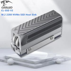 COOLLEO M.2 2280 NVMe SSD 방열판, 2 개의 히트 파이프 SSD 쿨러, 14.8W/mk 열 패드 포함