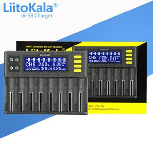 LiitoKala Lii-S8 18650 배터리 충전기 8 슬롯 자동 극성 감지 26650 21700 14500 10440 16340 1.2V 3.7V 배터리