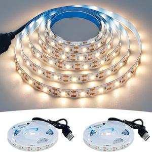 DC 5V USB LED 스트립 2835 화이트 웜 화이트 LED 스트립 조명, TV 배경 조명 테이프, 홈 데코 램프, 1- 5m LED 스트링 라이트