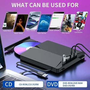 USB 3.0 C타입 외장 DVD RW CD 드라이브, 버너 리더 플레이어, 광학 드라이브, PC 노트북 데스크탑 IMac용, 7-in-1