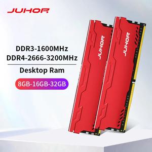 JUHOR DDR4 램, 데스크탑 메모리, 방열판 포함, 16GB, 8GB, 32GB, 2666MHz, 3200MHz, DDR3, 8GB, 1600MHz DIMM, 새로운 메모리 램