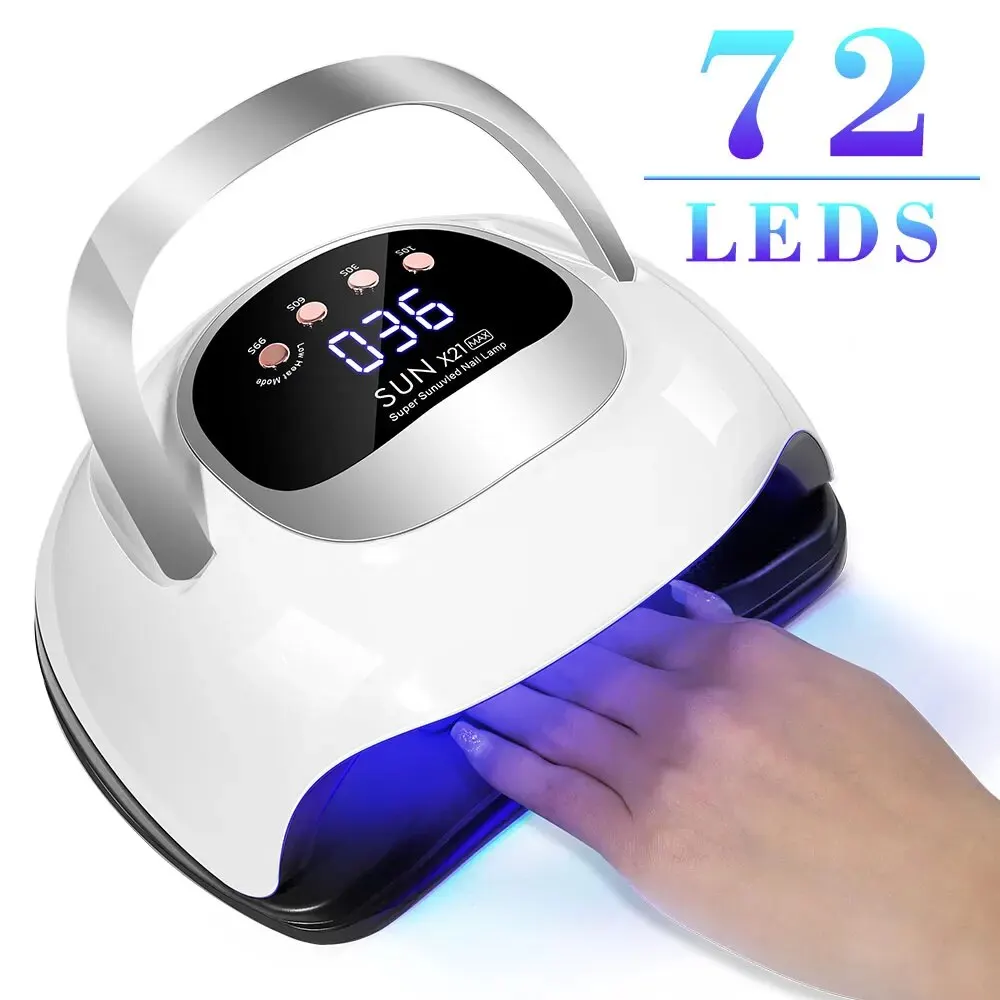 전문 UV LED 네일 램프, 매니큐어 건조 젤 네일 광택제 센서, 네일 아트 도구, 320W 큰 힘, 72LED 네일 건조기 조명