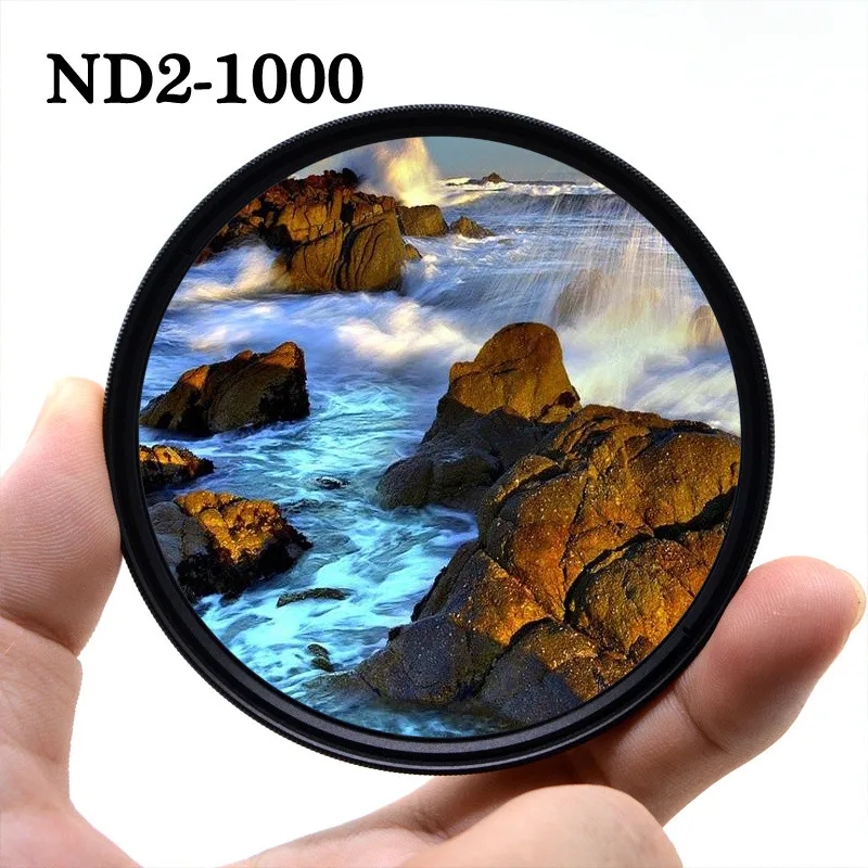 ND2-ND1000 SLR DSLR 카메라 가변 ND 필터, 중립 밀도 페이더, 조절 가능 ND2-400 49 52 55 58 62 67 72 77 mm