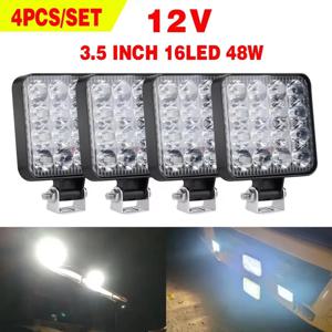 지프 트럭용 미니 LED 작업등, 오프로드 스포트라이트, SUV, ATV, Barra, LED 헤드라이트, 4 PCs, 12V