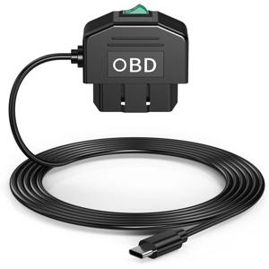 대시 캠 OBD 하드 와이어 키트, 대시 카메라 USB C 타입 하드 와이어 키트, OBD 전원 케이블 포함, 12-24V ~ 5V/3A