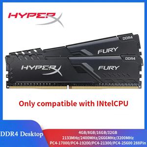 HyperX Fury Memoria 데스크탑 RAM, DDR4, 4GB, 8GB, 16GB, 3200MHz, 2400MHz, 2666MHz, 288 핀, 인텔 CPU 호환 가능