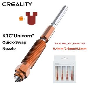 공식 Creality K1C 노즐, 유니콘 퀵 스왑 0.4mm, 0.6mm, 0.8mm, Creality K1C, Ender 3 V3 용 3D 프린터 깍지