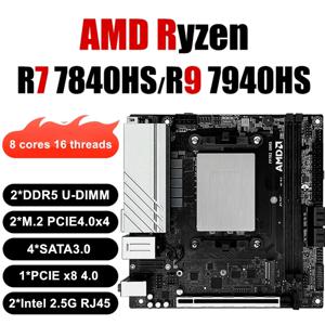 Topton NAS 메인보드 AMD Ryzen 9 7940HS, 7 7840HS, 2x NVMe, 4x SATA3.0, 1x PCIEx8, 2x DDR5, 2x2.5G LAN, 17x17 게임용 ITX 마더보드, N17