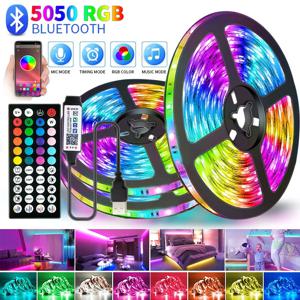 LED 테이프 방 TV 스마트 블루투스 LED 스트립 조명, 5V 5050 USB RGB LED 백라이트, 5M 10 계량기 아이스 스트링 LED 벽 방 장식