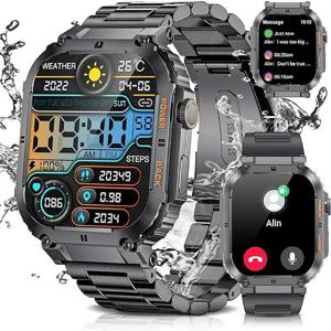 남성용 LIGE 야외 스포츠 피트니스 Smartwatch 1.96 인치 화면 블루투스 호출 방수 시계 혈액 산소 Reloj Hombre