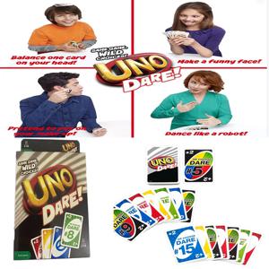 Mattel UNO DARE! 가족 재미있는 엔터테인먼트 보드 게임 포커, 어린이 장난감, 카드 놀이