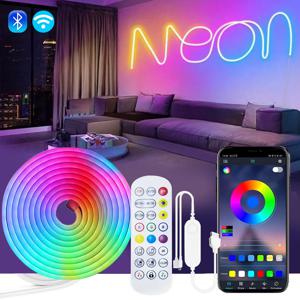 USB 네온 RGB 스트립 LED 조명, 투야 와이파이 스마트 스트립 조명, IP67 방수, RGB DIY 유연한 테이프, 드림 16 색상, 알렉사, DC5V