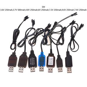 고품질 3.6-9.6V 250mA NiMh/NiCd 배터리 USB 충전기 케이블, SM 2P 앞으로 플러그 원격 제어 자동차 USB 충전기 전기 장난감