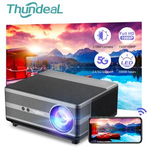 ThundeaL 1080P 와이파이 풀 HD 프로젝터, LED 2K 4K TV 비디오 영화, 스마트 폰, 홈 시어터, TD98 비머, 시네마 대형 스크린 무선 미러링 HD급 고해상도 LED 빔프로젝터 TD98W TD98 빔프로젝터 4k 안드로이드 한국어