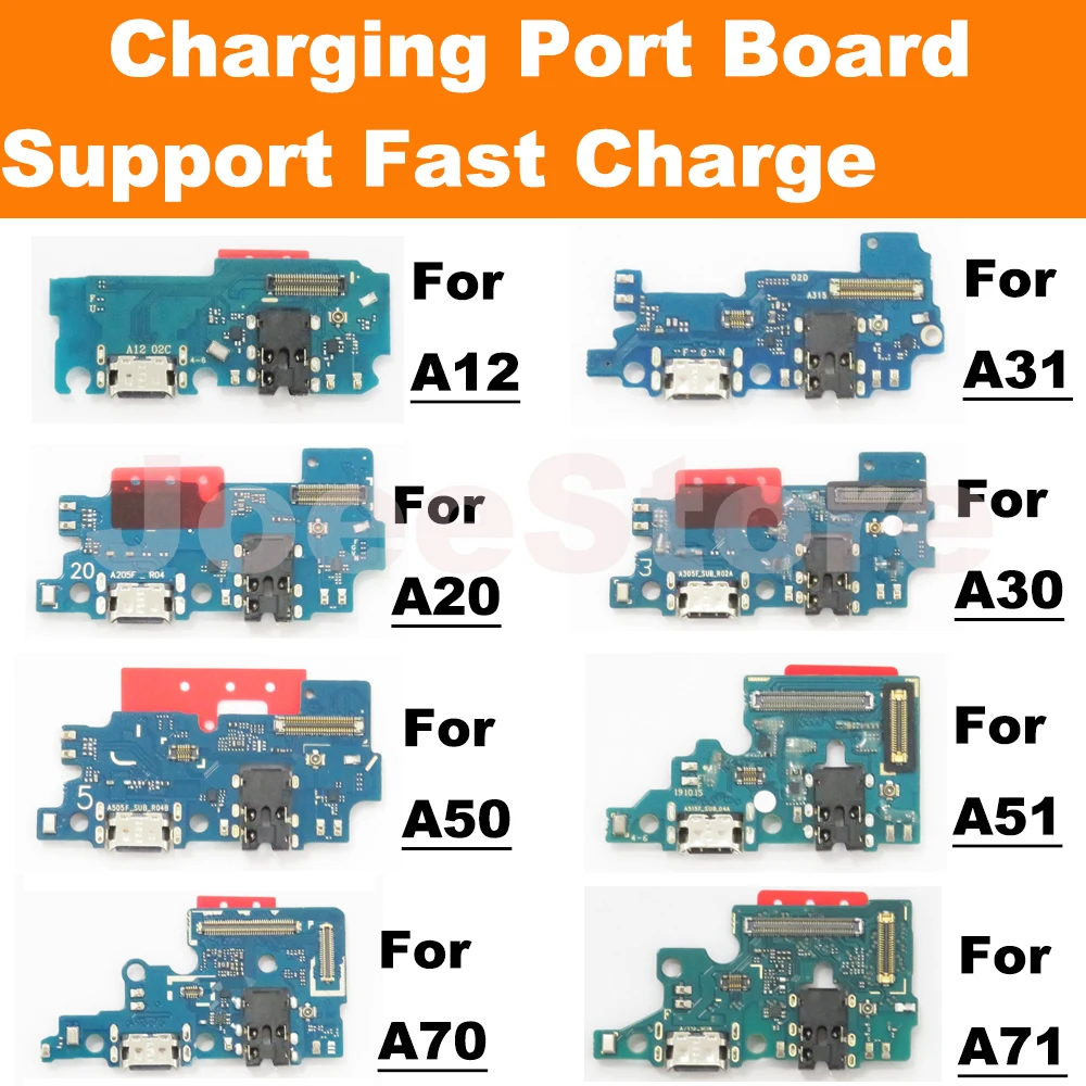 충전 포트 보드 플렉스 케이블, 삼성 A12, A10, A20, A30, A31, A40, A50, A51, A70, A71, A21S 마이크 모듈, USB 커넥터 부품