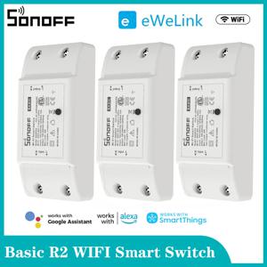 Sonoff Basic R2 스마트 스위치 원격 컨트롤러, 와이파이 DIY 인터럽터, 스마트 홈 eWeLink 앱 제어, 알렉사 구글 홈으로 작동