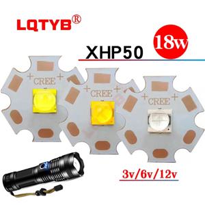 Cree XHP50.2 2 세대, 흰색, 따뜻한 흰색, 파란색 LED, 20W 이미터, 3V, 6V, 12V, 용접 16mm, 20mm 구리 기판