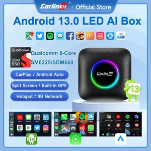 CarlinKit CarPlay Ai TV Box 안드로이드 13 SDM660 SM6225 8 코어 무선 CarPlay 안드로이드 자동 4G LTE 스마트 카 플레이 스트리밍 박스 Netflix IPTV Google Play 스토어 용 FOTA 업그레이드