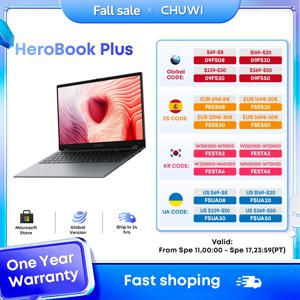 CHUWI HeroBook Plus 15.6 인치 노트북, 256GB SSD, 8GB RAM, 윈도우 11 노트북, 1TB SSD 확장, 인텔 셀러론 N4020, 2K FHD IPS 디스플레이