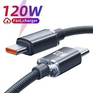 아이폰 15 프로 맥스용 USB C 타입 케이블, PD 고속 충전 데이터 코드, 샤오미 14 레드미 원플러스 12 POCO X6 OPPO 삼성용, 120W