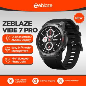 Zeblaze 남성용 스포츠 스마트워치, AMOLED 디스플레이, 전화 걸기 및 받기, 건강 관리, VIBE 7 PRO 스마트 워치, 1.43 인치