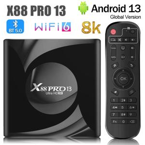 X88 프로 13 울트라 HD 스마트 TV 박스, 안드로이드 13.0, RK3528, 2GB, 16GB, 4GB, 32GB, 64GB, 와이파이 6, BT5.0, 2.4G 및 5G 와이파이 미디어 플레이어 셋톱 박스, 8K