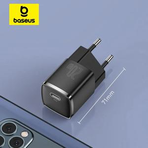 Baseus 휴대용 USB C 타입 충전기, PD 고속 충전 지원, 아이폰 15 14 13 12 11 프로 맥스 8 플러스 고속 충전기, 20W