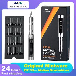 MINIWARE ES15S 지능형 모션 제어 전기 스크루 드라이버, USB 충전식 무선 스크루 드라이버, 4mm 비트 세트, LED 조명, 24 개