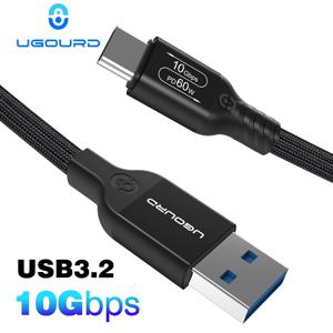 USB-A to C타입 USB 3.2 Gen2 케이블, A타입 to C타입 10Gbps 데이터 전송 케이블, PD60W 고속 충전 코드, 허브 SSD 박스 노트북 PC용