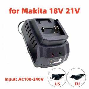 Makita 18V 21V 리튬 이온 배터리에 적합한 배터리 충전기 Makita 교체 배터리 휴대용 고속충전기 EU 플러그 US 플러그