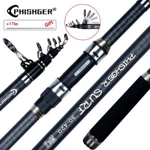 PHISHGER 텔레스코픽 서핑 스피닝 로드, Power80-150g 30T 탄소, 여행 서핑, 해안 캐스팅, Biutifu 낚싯대, 3.6 m, 4.2 m, 4.5m