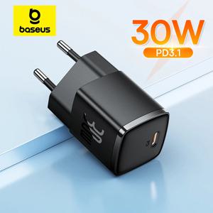 Baseus GaN 휴대폰 고속 충전기, 30W, 아이폰 15 14 13 12 11 Xs 맥스용, PD3.0 QC3.0, 타입 C 태블릿 충전기