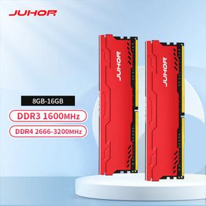 JUHOR-메모리 램, DDR4 16G 8GB 2666MHz 3200MHz DDR3 8GB 1600MHz 데스크탑 컴퓨터 게임 램