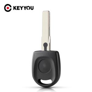 KEYYOU 트랜스폰더 키 쉘 언컷 블레이드 HU66 블레이드 포브 자동차 키 블랭크 케이스, 폭스바겐 B5 파사트 스코다 시트 키 케이스, 10 개