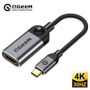 QGeeM USB C to HDMI 어댑터, 4K 케이블, USB C타입 to HDMI 어댑터, 썬더볼트 3 4 C타입 HDMI 어댑터, 노트북 맥북 프로 에어용