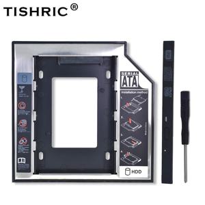 TISHRIC 범용 알루미늄 플라스틱 SATA 3.0, 2 번째 HDD 캐디, 2.5 인치 SSD CD DVD-HDD 케이스, 인클로저 CD-ROM, ODD Optibay, 9.5mm, 12.7mm