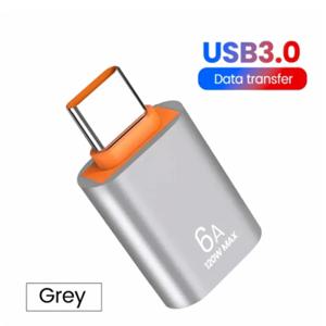 맥북 삼성 데이터 전송용 USB-C타입 OTG 어댑터, 6A, 120W USB-C 수-C타입 암 충전기 컨버터