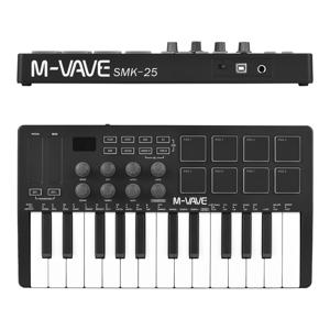 M-VAVE 미니 휴대용 USB 음악 편곡기 키보드, 25 키 MIDI 컨트롤러 키보드, 8 RGB 백라이트 패드 편곡기 제작 액세서리