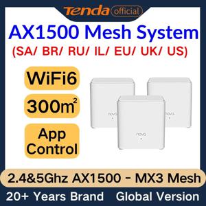 Tenda Nova MX3 AX1500 메시 와이파이 6 시스템, 300 ㎡ 와이파이 6 메시 시스템, 기가비트 메시 라우터, 듀얼 밴드 메시 네트워크, 80 개 장치