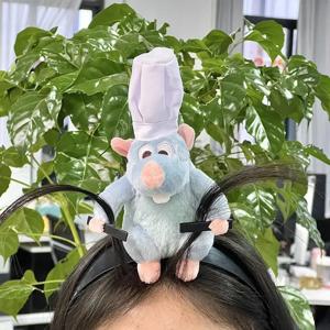 디즈니 Ratatouille 신상 만화 봉제 인형 머리띠, 프렌치 와이드 브림 머리핀, 사진 머리 장식, 창의력 소녀 선물