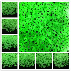 빛나는 A-Z 글자 구슬 타원형 아크릴 스페이서 구슬, 주얼리 제작용, DIY 매력 팔찌 목걸이 액세서리, 100-500 개
