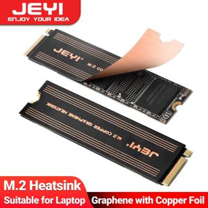 JEYI 그래핀 구리 호일 SSD 방열판, NVMe NGFF 2280 그래핀 쿨러, 노트북 PC PS5 2280 드라이브용 SSD 라디에이터, M.2, 2 팩