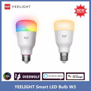 Yeelight-스마트 LED 전구 W3 색상, 조도 조절이 가능한 흰색 분위기 램프 조명, E27 음성 제어 샤오미 미 홈 구글 홈용