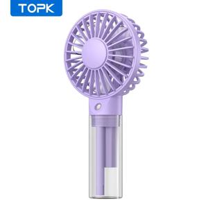 TOPK 미니 휴대용 선풍기, 물 안개, 2000mAh 용량, 가습 기능, 여름용 개인 전기 선풍기 USB 팬