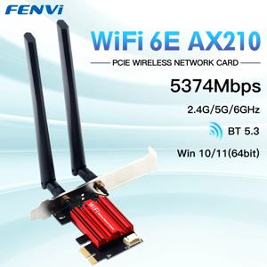 FENVI 와이파이 6E AX210 무선 PCI-E 어댑터, 트라이 밴드 2.4G, 5G, 6Ghz 호환 BT 5.3, 802.11AX 네트워크 와이파이 카드, PC Win 10/11