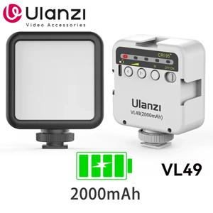 Ulanzi 미니 브이로그 LED 필 라이트, 사진 조명, 비디오 폰, 셀카 필 램프, VL49, 6W, 화이트, 2000mAh, 5500K 줌 조명