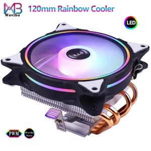 4 히트 파이프 CPU 라디에이터 쿨러, 120mm, RGB 로우 프로파일 팬, PWM 4 핀, LGA 775 1155 1150 1151 1200 1700, X79, X99, AM4, 환풍기