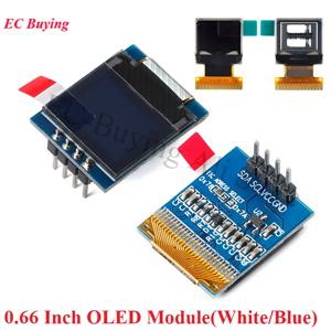 아두이노 AVR STM32 용 OLED LCD 디스플레이 모듈, 0.66 인치 LED 스크린, 화이트 블루 IIC I2C SPI 인터페이스 SSD1306 드라이버, 64X48, 0.66 인치