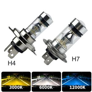 차량용 슈퍼 브라이트 LED 헤드라이트 안개등, DRL 전구, 하이 로우 빔, 6000K 화이트, H8, H9, H11, 9005 9006 램프, 100W, 12V, 4300K, H7, H4, 2 개