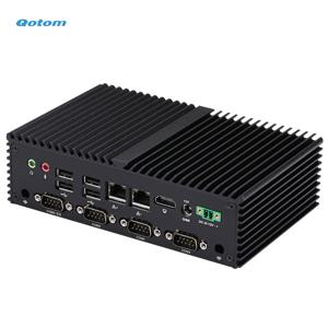 Qotom-팬리스 미니 PC J6412 쿼드 코어 2.0 GHz, 24/7 X86 미니 산업용 데스크탑 PC 듀얼 LAN 6x RS232 실행